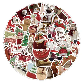 10/50Pcs סגנון חדש פסטיבל חג המולד גרפיטי, מדבקות מצוירות סנטה קלאוס, איש שלג עמיד למים מטען בתיק מחברת הילדים מתנות.