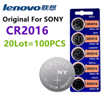 100PCS מקורי של Sony CR2016 סוללות כפתור LM2016 BR2016 תא מטבע סוללת ליתיום עבור שעון אלקטרוני צעצוע מחשבונים