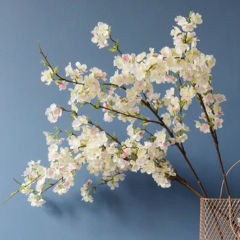 109cm מלאכותית, פרחי משי מזויף פריחת דובדבן ענף ארוך החתונה קשת המסיבה הביתה קיר בעיצוב אביזר צילום אביזרים
