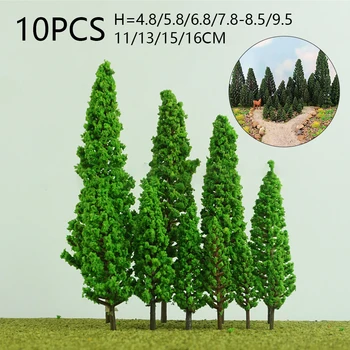 10PCS מיקרו נוף סימולציה מודל עץ חול שולחן דגם פלסטיק עץ הגן בניית מודל בונסאי נוף קישוט