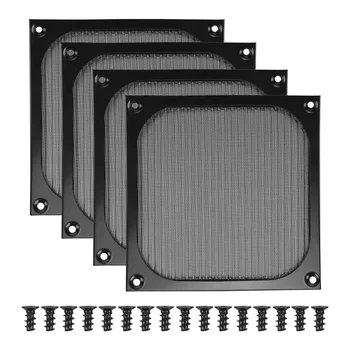 140mm מחשב שולחני תיק מאוורר מסנן אבק גריל Dustproof Case כיסוי עם ברגים, מסגרת אלומיניום רשת, 4 Pack