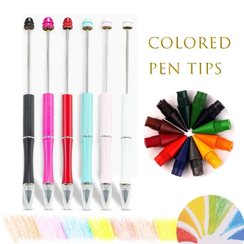 1pc עט+12 צבעוניים עט טיפים סט Diy חרוזים נצח טיפים עיפרון ציור לא חידוד עפרונות דיו-כתיבה חופשית רציפה