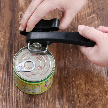 1pc פלסטיק מקצועי כלי מטבח בטיחות-יד ומונעת פותחן צד חתך קל אחיזה ידנית פותחן סכין פחיות המכסה