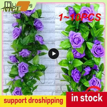 1~10PCS פרחים מלאכותיים קש מזויף צמח הגפן קישוט תלייה על קיר ורדים, בית עיצוב אביזרים החתונה דקורטיביים זר