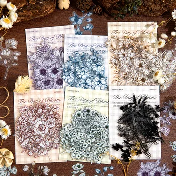 20 גיליונות יום של בלום סדרת בציר צמח פרח מחמד מדבקה Creative DIY היומן קולאז ' עיצוב חומר כתיבה