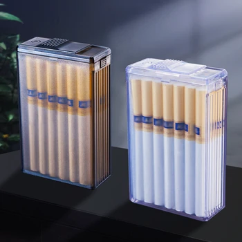 20 קופסת סיגריות פלסטיק נייד קשה סיגריה תיבת אחסון בגודל קינג Moistureproof חתום קופסת סיגריות עישון אביזרים