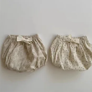 2023 קיץ, תינוק חדש כותנה Pp קצרים התינוק פרחוני מכנסי ילדים מזדמנים מכנסיים קצרים חמוד פעוטה תחרה קצרים בגדי ילדים