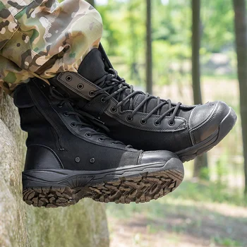 36-46Size נשים גברים הכשרה צבאית בד נעל הספורט חיצונית Wearproof לנשימה טקטי מגפי קיץ טיפוס נעלי הליכה