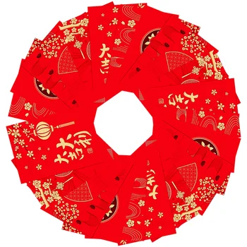 36 יח ' השנה החדשה האביב אדום מעטפה המתנה נייר מנות יצירתי שק כסף בכיסים פסטיבל
