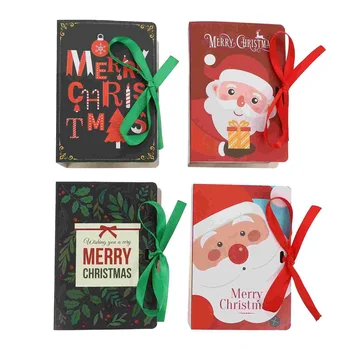 4 יח ' רוז עיצוב קופסא מתנה ממתקים מקרה חג המולד מיכל אספקת כיסוי הנייר נתקע הכלה