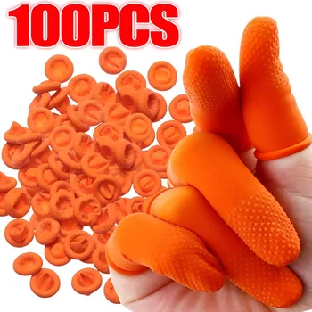 5-100PCS חד פעמיות מלטקס גומי האצבע מיטות אנטי סטטי קצות האצבעות מגן כפפות מטבח החלקה האצבע כפפות