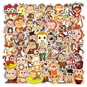 50Sheets Creative DIY קריקטורה בעלי חיים קוף מדבקות המזוודה הקסדה מקרר מחברת מדבקות לילדים מתנה