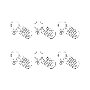 6Pcs מתנות לגברים נשים הערכה מחזיק מפתחות מתנה לעבודה עובד המורה,אתה יכול להיות גאה מחזיק מפתחות