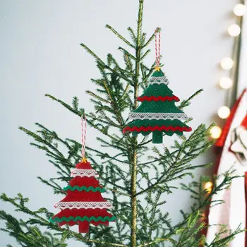 Colorfats עץ חג מולד קישוט בעבודת יד לשימוש חוזר חג המולד נצנצים עץ תלוי תפאורה חגיגית מסיבה אספקה עבור חדר הקיר