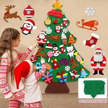 DIY הרגשתי עץ חג המולד שמח חג המולד קישוטים הביתה 2023 קישוטי חג מולד שמח נואל השנה החדשה 2024 מתנות חג המולד עץ