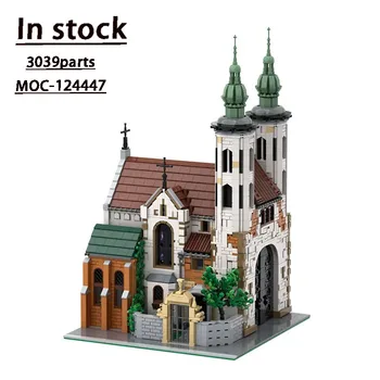 MOC-124447 Castle Street View של ימי הביניים הכנסייה החדרת הרכבה בניין דגם • 3039 חלקים אבני הבניין ילדים צעצוע מתנות