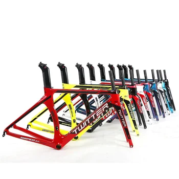 TWITTERC בלם מהיר שחרור גרסה אולטרה-לייט צבע שינוי צבעוני הפנימי קו סיבי פחמן מירוץ אופני כביש אופניים מסגרת