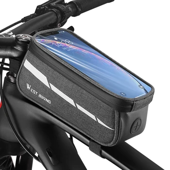 אופניים העליון צינור כיס עם Surpport מסך מגע טלפונים הואיל חלק כפול ציפר סגירת כביש אופניים רכיבה ואביזרים