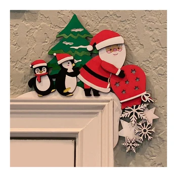 איילים סנטה קלאוס, חג המולד קישוט חסון עמיד חג המולד קישוט לדלת מסגרת קישוט