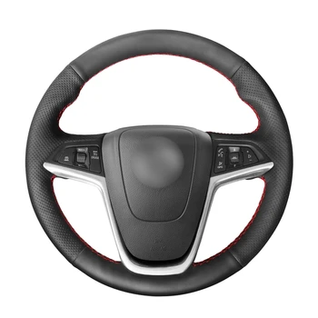 ביד לתפור שחור עור מלאכותי המכונית כיסוי גלגל הגה עבור ביואיק הדרן 2013-2019