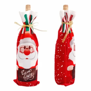 בקבוק יין קישוט סנטה קלאוס בקבוק כיסוי חג המולד קישוט הבית 2023 חג המולד קישוטי חג מולד שמח מתנות לשנה חדשה שמחה
