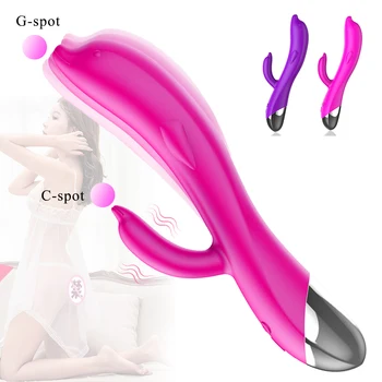 דולפין AV ויברטור USB לטעינה צעצועי מין לנשים הנרתיק לגירוי הדגדגן הנשי, דילדו, נקודת הג ' י עיסוי מין בריאים המוצר