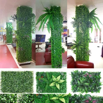 דשא מלאכותי קיר לוח צמחים קיר תאשור גידור ירוק ירוק עיצוב הפרטיות הגדר האחורית מסך וקישוטי חתונה
