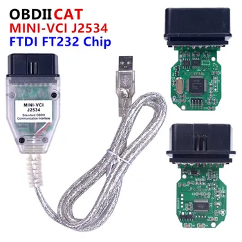 האחרון V15.00.028 מיני VCI ממשק צעצוע--OT--את TIS Techstream מיני-VCI FT232RL שבב J2534 OBD2 אבחון כבלים בחינם הספינה.