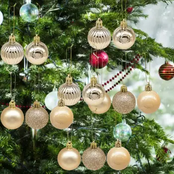 המסיבות פריסת תוססת 6cm כדור חג המולד קישוטים חגיגיים Diy אביזרים עבור מסיבת חג המולד קישוטי עץ תליונים