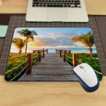המשחקים משטח עכבר עצי דקל, חוף ים אוקיינוס גומי החלקה משטח עכבר למחשבים נייד Office Home 9.5 אינץ ' x 7.9 אינץ