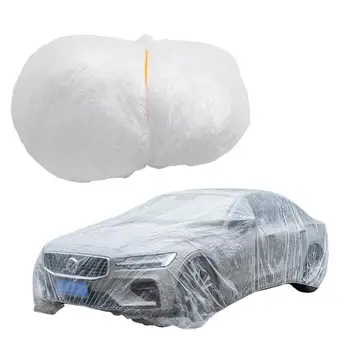הרכב חד פעמי כיסוי אוניברסלי באיכות גבוהה PE פלסטיק שקוף כיסוי מגן אבק וגשם הוכחה אוטומטי אביזר חיצוני