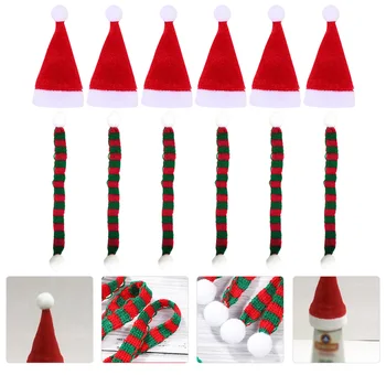 חג המולד DIY עבודת יד, כובע חג המולד תפאורה מיני לסרוג צעיף אספקה קישוטי עץ