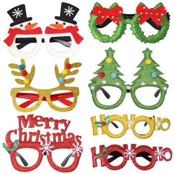 חג מולד קישוט הביתה מסגרת משקפיים למבוגרים עץ המשקפיים צילום אביזרים ילדים חג המולד תפאורה 2024 מתנות לשנה החדשה נואל Navidad 2023