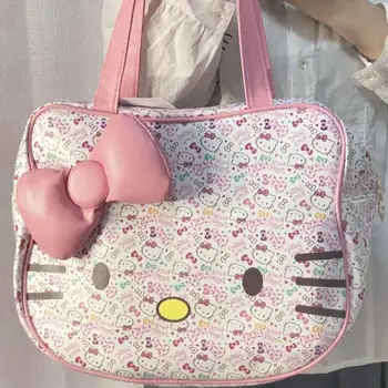 חדש HelloKitty תיק כתף Kawaii Sanrio מצויר Pu קיבולת גדולה אמא תיק חמוד ילדה קניות תיק חברה מתנה