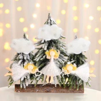 חדש מינימליסטי אפור ולבן חפצי חג המולד קישוט קישוטי עץ ענן מלאך תליונים