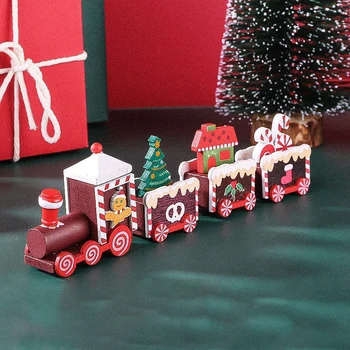 ילד מונטסורי צעצועים מעץ הרכבת מתנת חג המולד תינוק למידה חינוכיים, צעצועים חג המולד עץ הרכבת קישוט קישוט החדר