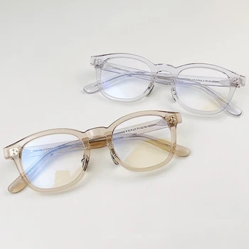 יפני בעבודת יד אצטט מסגרת משקפיים לגברים נשים וינטאג ' כיכר אופטי משקפיים רטרו מלא רים מרשם למשקפי זכר
