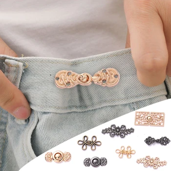 להדק את המותניים כפתור חצאית מכנסי ג ' ינס המותניים מתכווננת מחסנית סיכות מתכת אביזרי ביגוד DIY להסרה המותניים תפירת כפתור