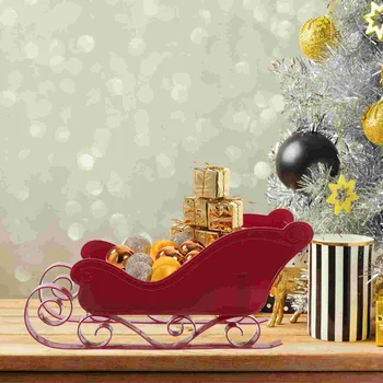 מיניאטורות מזחלת חג המולד מסיבת תפאורה, קישוט שולחן העבודה קישוט קישוט פלסטיק מזחלת עץ קישוטי