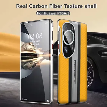 מכונית ספורט סופר עיצוב סיבי פחמן מרקם שריון מקרה עבור Huawei P60art P60 P50 P40 Pro נובה 11 10 9 Pro מגן כיסוי מעטפת