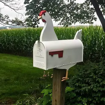 מתכת בעלי חיים מודרני הדואר גן ייחודי סוס פרה עוף חיצוני מצחיק תיבת הדואר החיצונית הדואר פוסט חיות