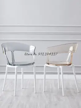 נורדי האוכל הכיסא בבית מודרני מינימליסטי כיסא פלסטיק מרפסת משענת הכיסא כיסא הטרקלין הכיסא ומתן לשולחן.