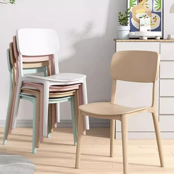 עיצוב כרית כסאות אוכל מעצב השיער פלסטיק מינימליסטי סלון כסאות יוקרה מבוגרים Meubles דה סלון ריהוט הבית