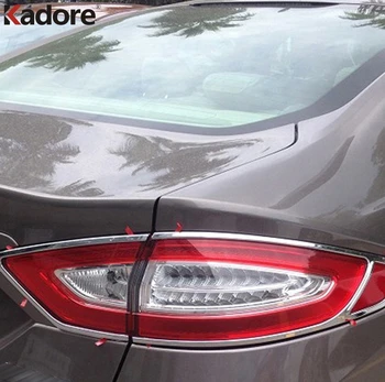 פנס אחורי מסגרת כרום עבור פורד פיוז ' ן המתאר 2013 2014 2015 אור אחורי המנורה לכסות לקצץ מדבקה אביזרי רכב