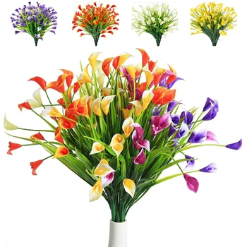 פרחים מלאכותיים כלה Uv עמיד Colorfasts פלסטיק צמח עבור עיצוב הבית