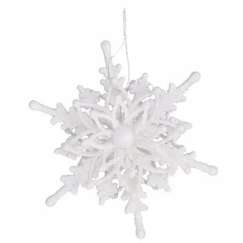 קישוטי חג המולד Artifical פלסטיק Snowflakes12CM עץ חג המולד נתלה תליון לקישוט מסיבת חג המולד מתנות לחתונה