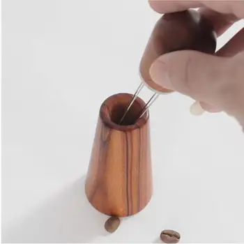 קפה אספרסו הבוחש מפיץ נירוסטה מחטים קפה בוחש עם ידית עץ פלס כלים קפה ואביזרים