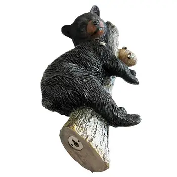 שרף צבוע ביד דובים שחורים פסלון דוב שחור חיה סימולציה דוב צלמיות דוב שחור פסל בית קישוט