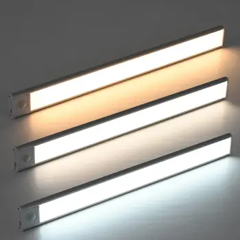 תחת אורות Cabinet הוביל מנורת לילה 3 מצבי בהירות מתכווננת סוללה נטענת תנועה חיישן מגנטי אור ארון